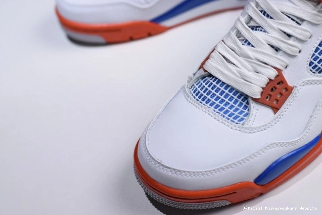 Official Maikesneakers Jordan White Air Blue 4 Bright Crimson-Royal 308497-171 0814